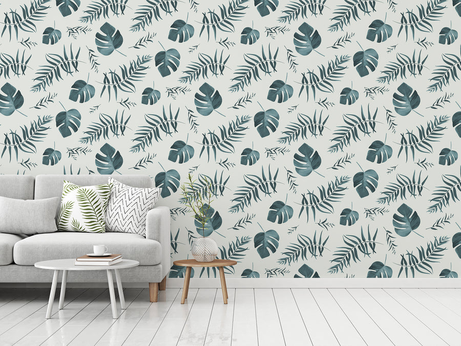 Ivy – Tropische Aquarell-Palmenblätter-Tapete